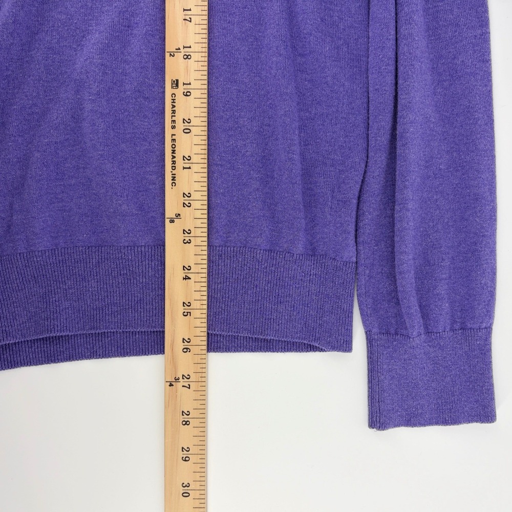 Banana Republic Sweater Mens M Purple Silk Cashmere Cotton Luxury Blend V-Neck - Picture 6 of 6